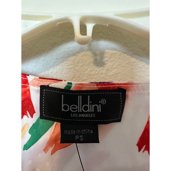 Belldini LA Floral Blouse Wrap Size PS Adjustable Tie at Waist Multicolor NWT - Picture 3 of 6